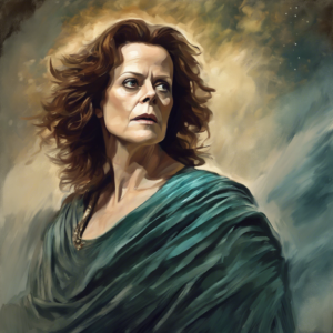 AI-generated Sigourney Weaver as Prospero